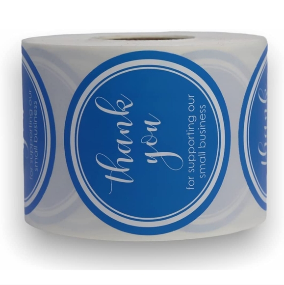 50 ct 2" Blue Thank You for Supporting Small Business 2" Round Labels - Picture 2 of 7